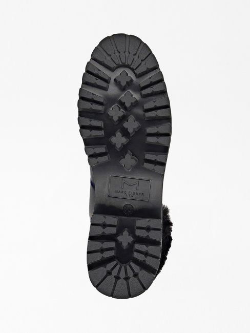 Guess Issa Low Boots Noires En Fausse Fourrure