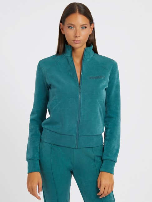 Guess Sweat En Faux Suède Vert