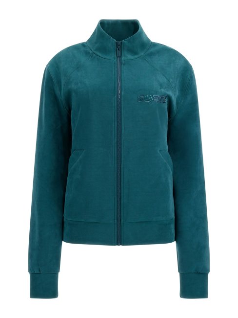 Guess Sweat En Faux Suède Vert