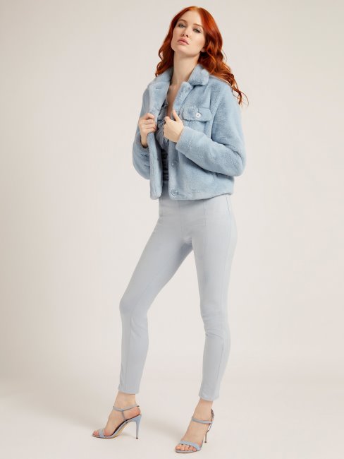 Veste Fausse Fourrure Guess Bleu Clair