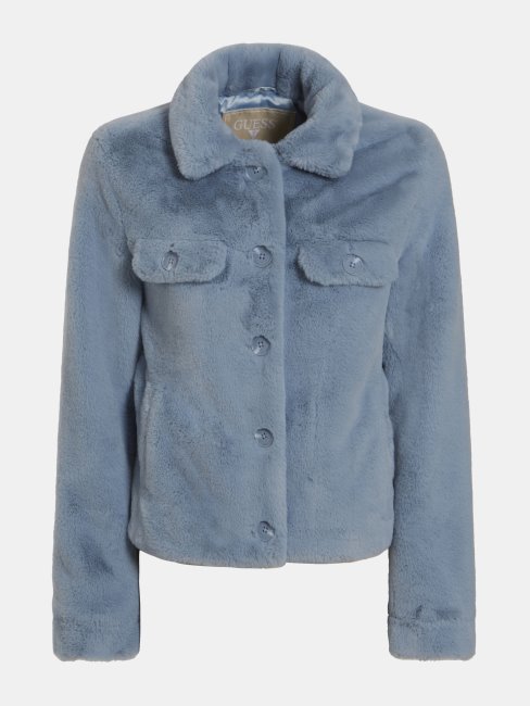 Veste Fausse Fourrure Guess Bleu Clair