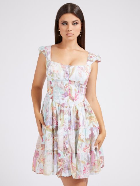 Guess Robe Ajustée Et évasée Fantaisie Florale