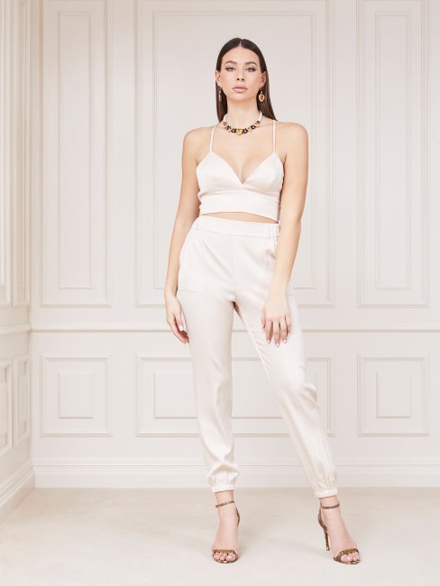 Pantalon Coupe Boyfriend Marciano Guess Beige