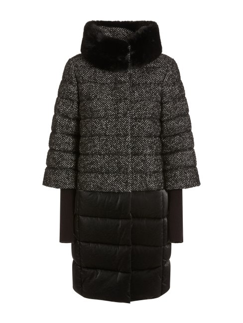 Guess Doudoune Noire à Chevrons Multi Marciano