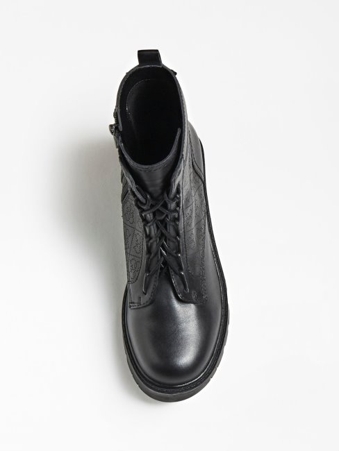 Raziela 4g Logo Botte De Combat Noir Guess