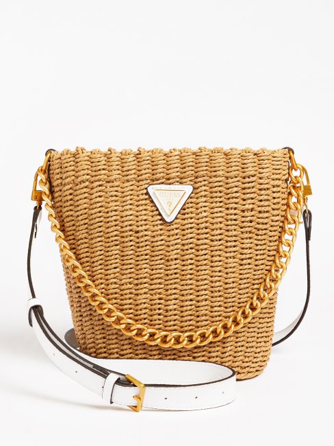 Mini Sac Seau Lilica Raphia Guess Blanc
