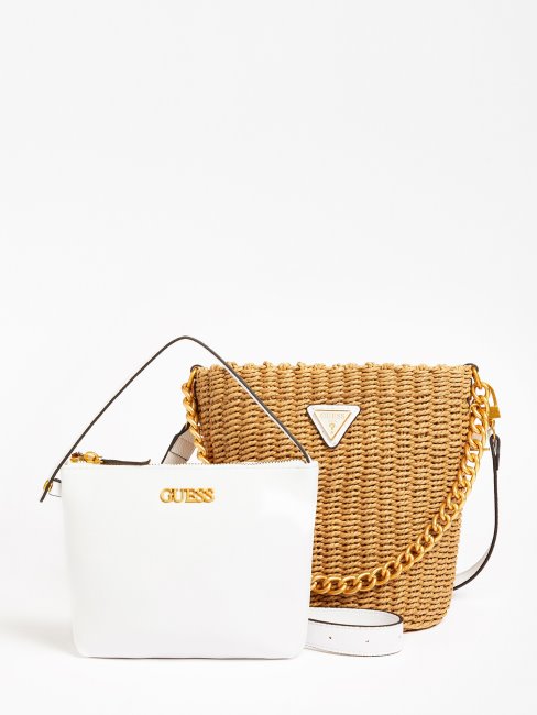 Mini Sac Seau Lilica Raphia Guess Blanc