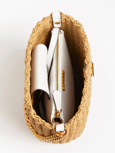 Mini Sac Seau Lilica Raphia Guess Blanc