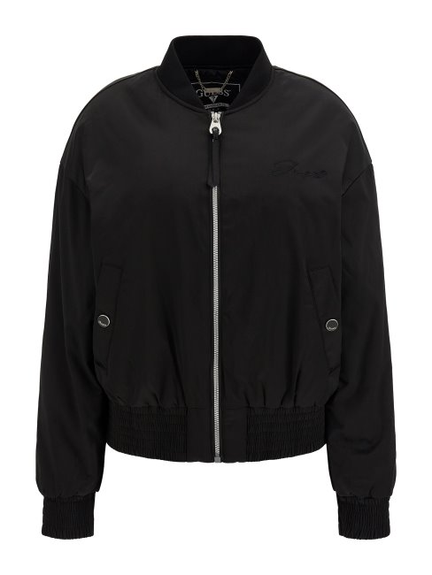 Blouson En Satin Noir Guess