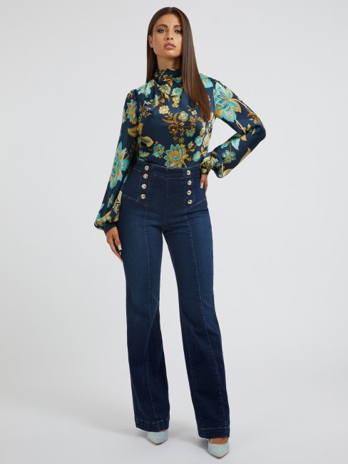 Chemisier Imprimé All Over Guess Bleu Multi