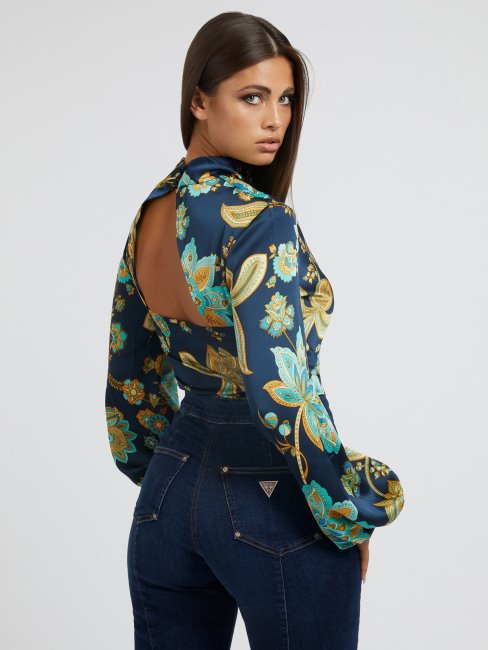 Chemisier Imprimé All Over Guess Bleu Multi