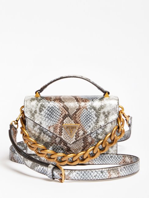 Micro Sac à Main Motif Python Imprimé Guess Multicolore Retour