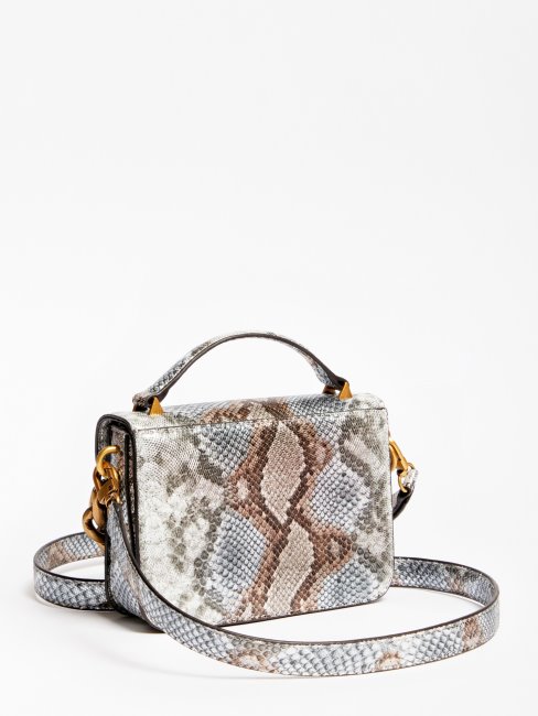 Micro Sac à Main Motif Python Imprimé Guess Multicolore Retour