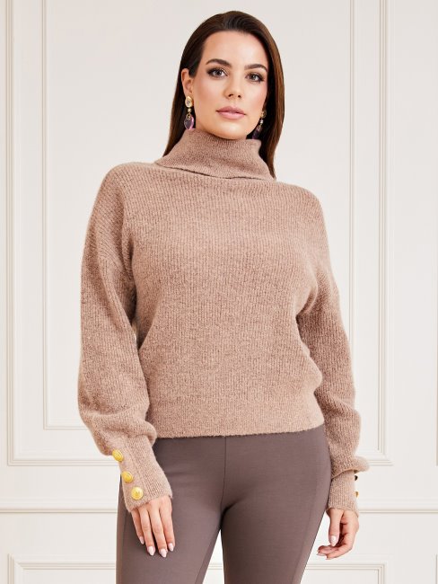 Pull En Laine Mélangée Marciano Beige Guess