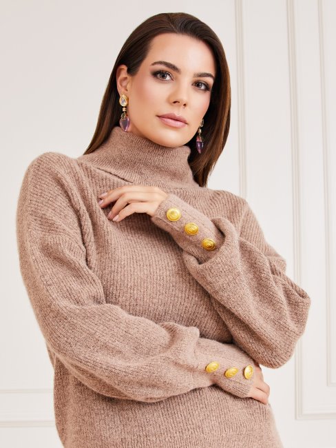 Pull En Laine Mélangée Marciano Beige Guess