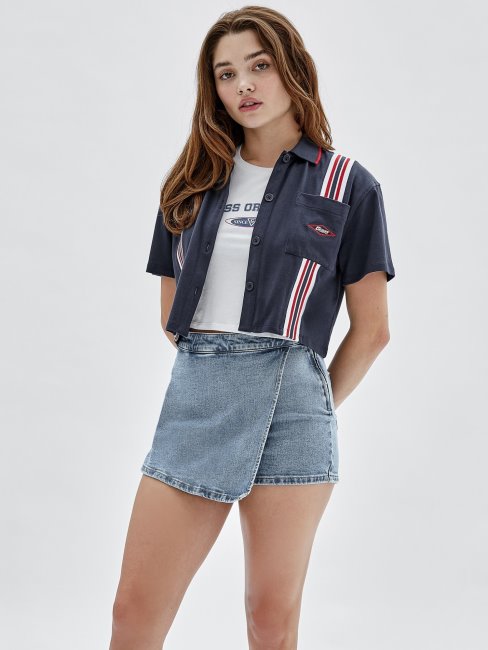 Chemise Poche Avant Guess Bleu