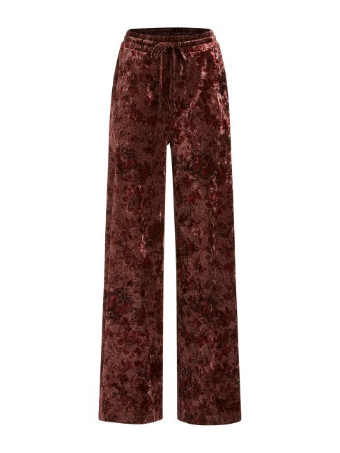 Pantalon Large En Velours Violet Guess