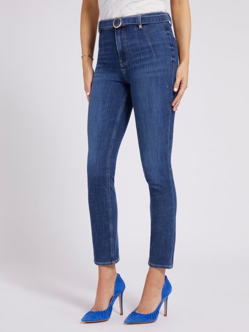 Pantalon De Mode En Denim Coupe Skinny Bleu Guess