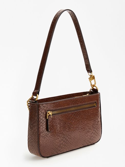 Katey Sac à Bandoulière Imprimé Python Marron Guess