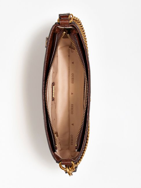 Katey Sac à Bandoulière Imprimé Python Marron Guess