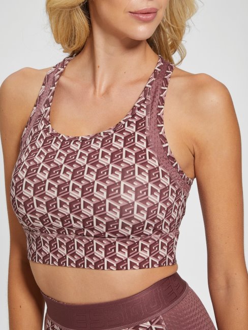 Soutien-gorge Actif Rouge à Logo Guess All Over