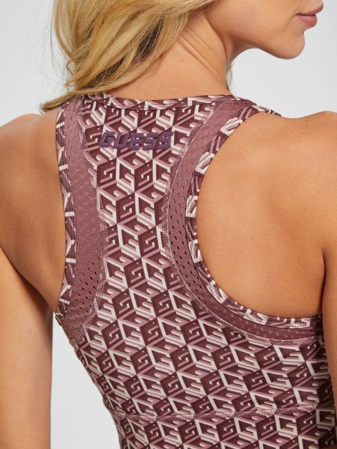 Soutien-gorge Actif Rouge à Logo Guess All Over