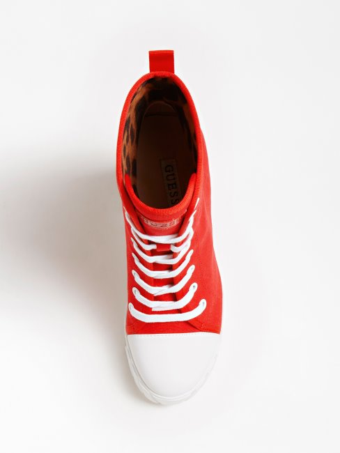 Bottine Guess Rouge Preciou Triangle Logo