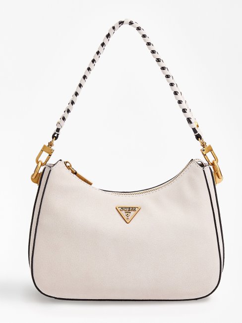 Mini Sac à Bandoulière En Daim Kaoma Blanc Guess