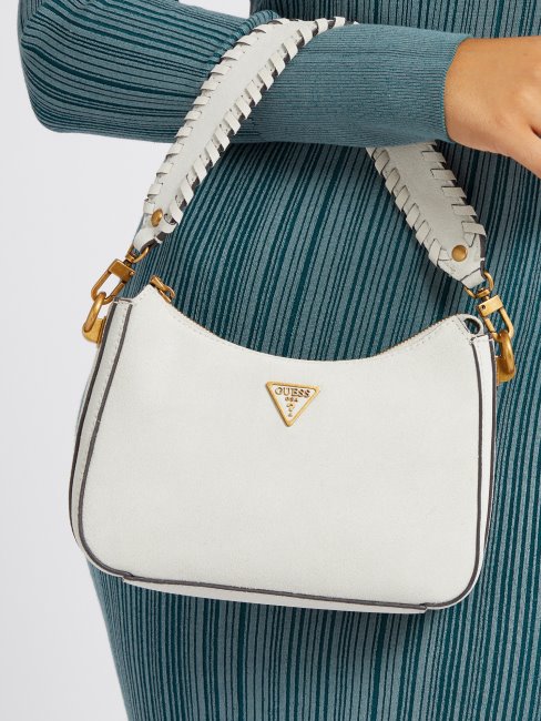 Mini Sac à Bandoulière En Daim Kaoma Blanc Guess