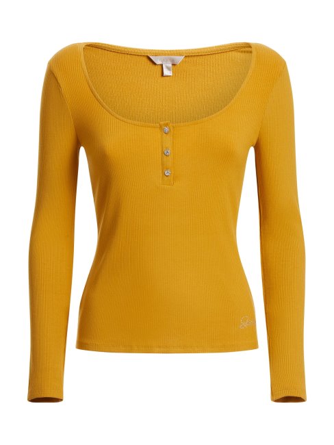 Guess Top Boutons Bijou Beige