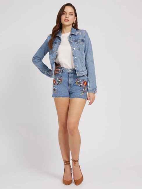 Veste En Jean Bleue Brodée Guess