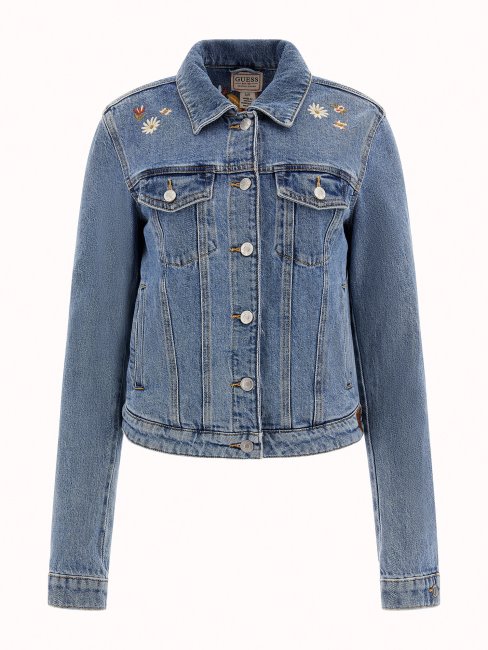 Veste En Jean Bleue Brodée Guess