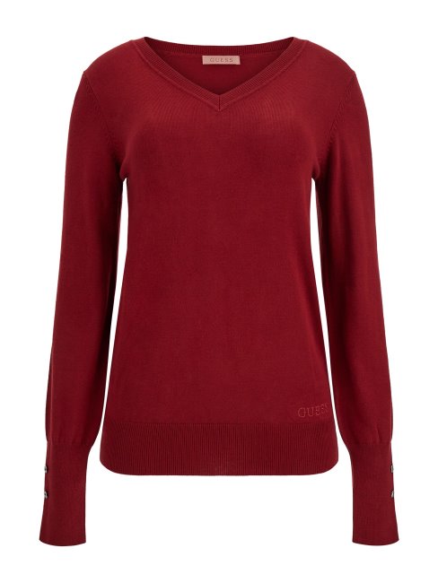 Pull Rouge Col V Guess