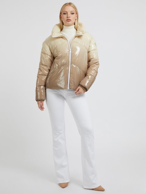 Doudoune Dégradé De Couleur Beige Guess