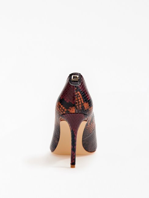 Guess Escarpins Piera Marron à Imprimé Python