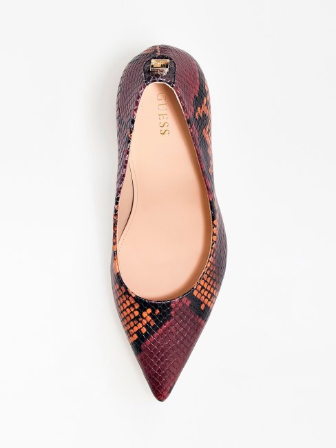 Guess Escarpins Piera Marron à Imprimé Python