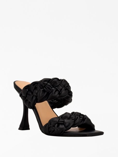 Guess Mules Harlie Noires à Talons Tressés