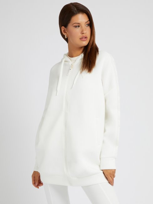 Sweat Long Capuche Guess Blanc
