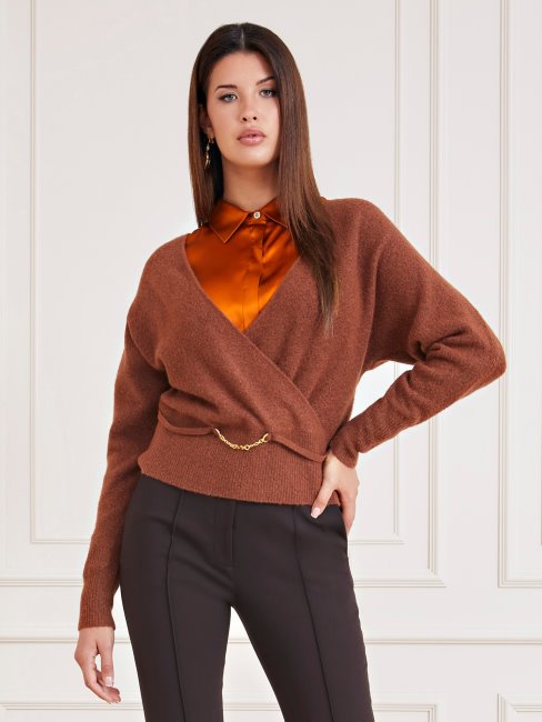 Guess Pull En Mélange De Laine Marciano Marron