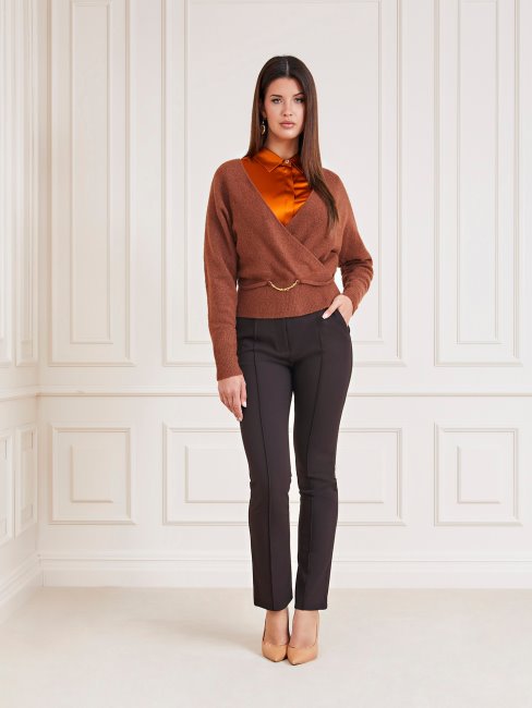 Guess Pull En Mélange De Laine Marciano Marron