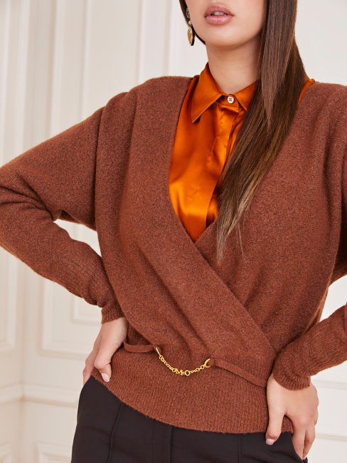 Guess Pull En Mélange De Laine Marciano Marron