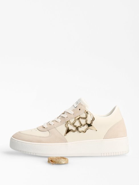 Sneaker Sidny En Cuir Véritable Blanc Guess