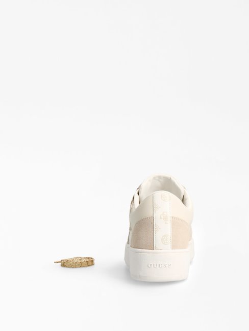 Sneaker Sidny En Cuir Véritable Blanc Guess