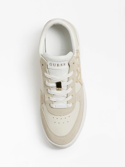 Sneaker Sidny En Cuir Véritable Blanc Guess
