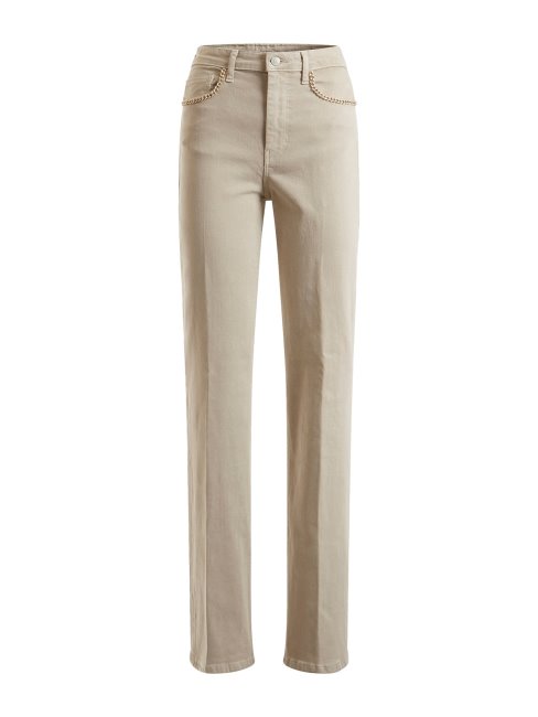 Pantalon En Jean Droit Guess Beige