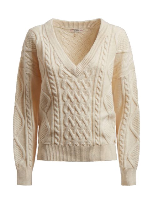 Pull Torsades Blanc Guess