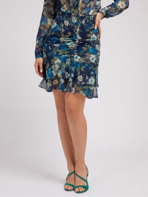 Jupe Bleu Imprimé Multi All Over Guess