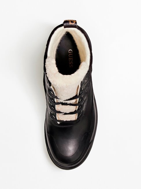 Guess Rema 4g Pivoine Logo Bottes Basses Marron