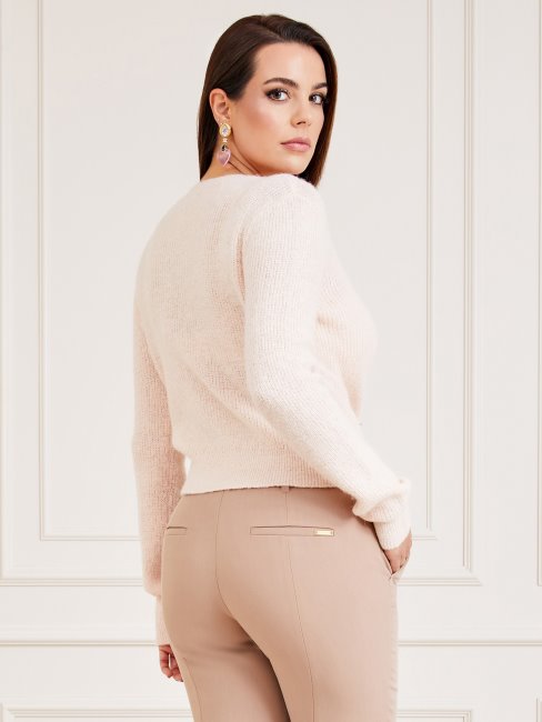 Guess Marciano Pull Détail Chaîne Rose