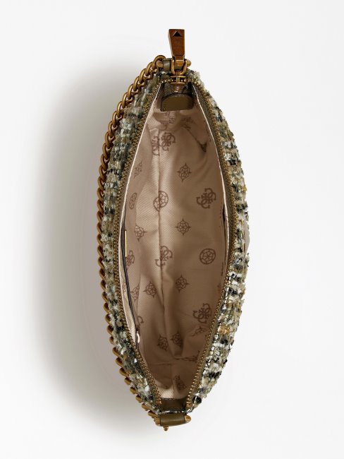 Mini Sac Seau Cessily En Tweed Vert Guess